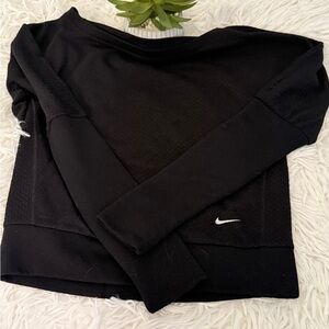 Nike Women's Black Sweatshirt with White Logo